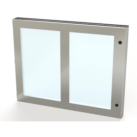 Saginaw Control & Engineering Hinged Window, 22 in. H x 28 in. W x 1-1/2 in. L, 304 Stainless Steel, Polycarbonate SCE-HWK2228SS
